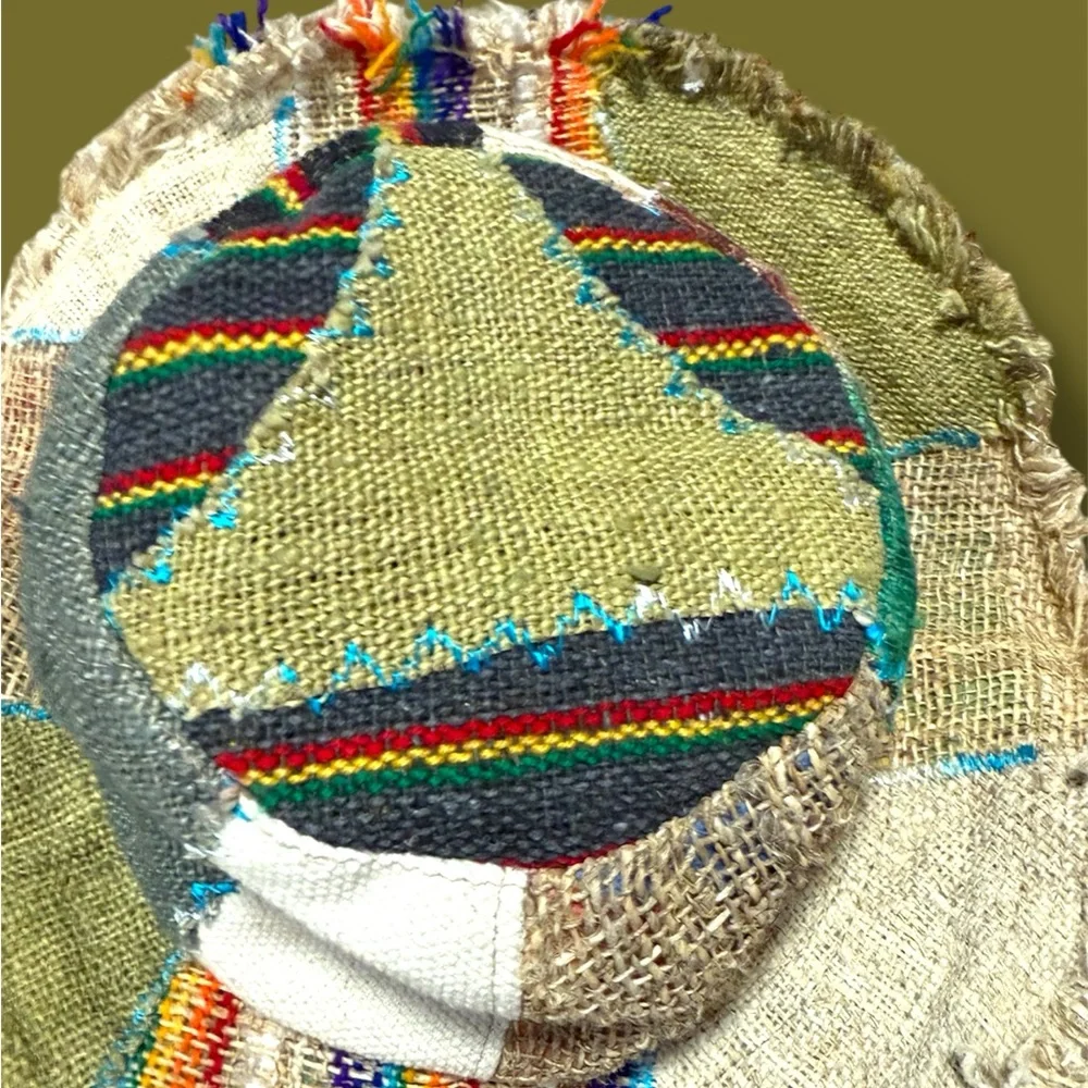 Distressed Boho Patchwork Bucket Hat - Picture 3 of 6